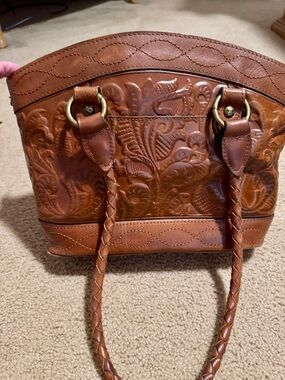 Patricia Nash Tooled Leather Shoulder Bag w/Dust Bag